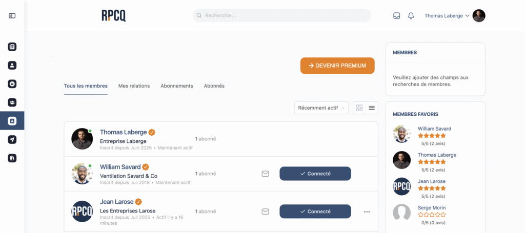 Démonstration de la plateforme RPCQ.